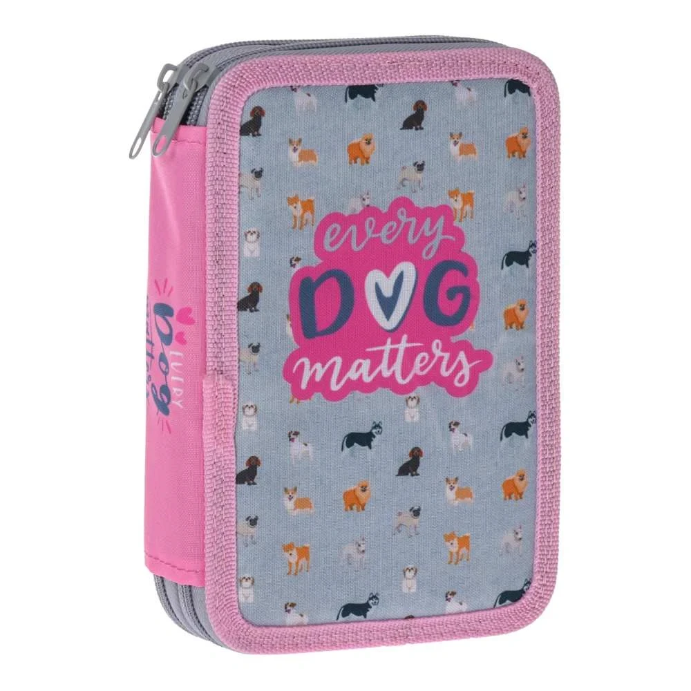 Sazio pernica za djevojčice Every dog, 2 patentna zatvarača, puna, sivo-roza