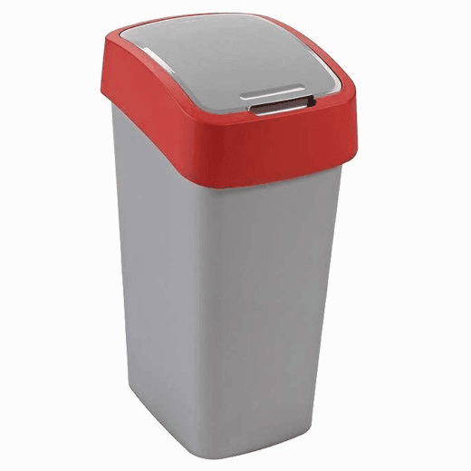 Curver Kanta za otpatke Flip Bin 50l, crvena/srebrna