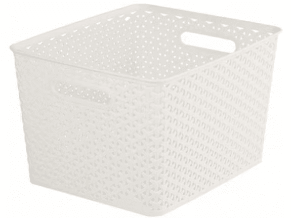 Curver Korpa za odlaganje L ratan bijela 18l