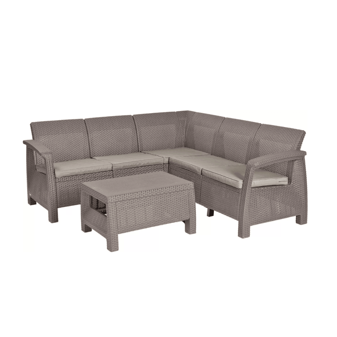 Keter Corfu II RELAX ugaona baštenska garnitura sa stolom, Kapućino