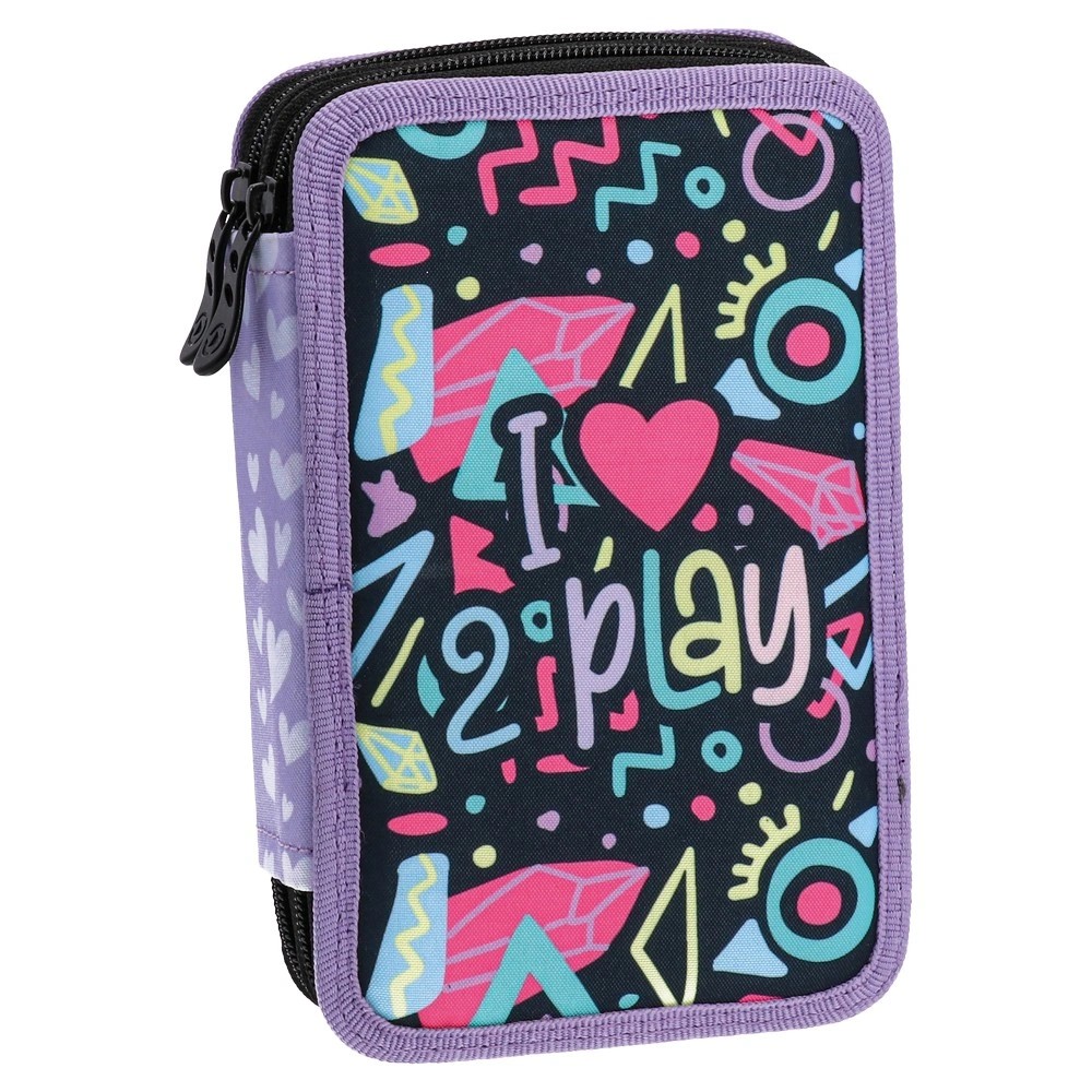 Sazio Double Decker, pernica puna, 2 zipa, I love to play, Crna