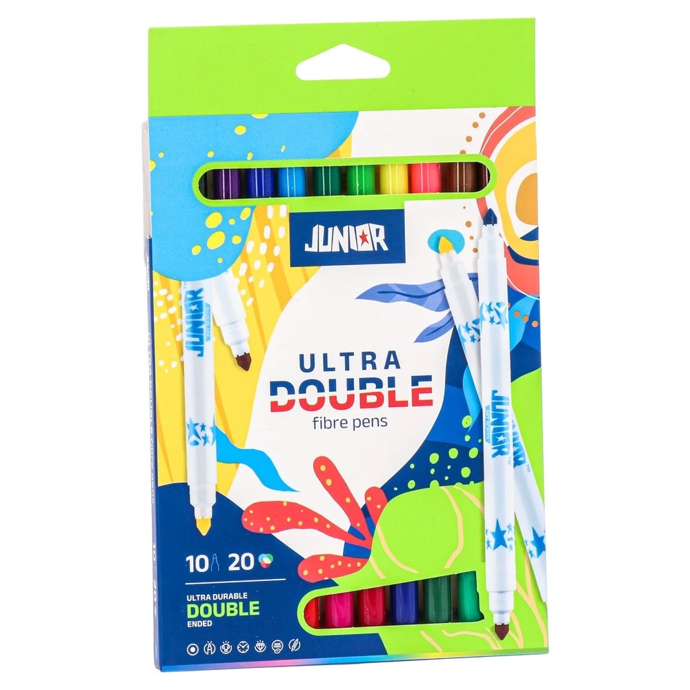 Junior Flomasteri dual 1/10, Šareni