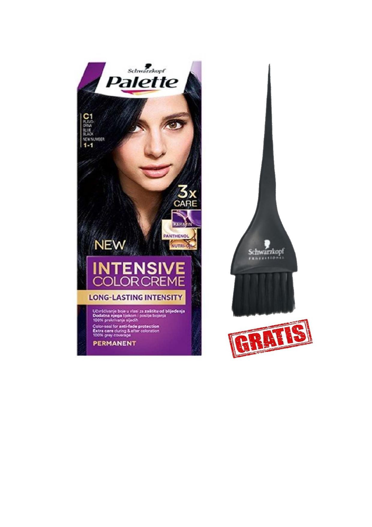 SCHWARZKOPF PALETTE ICC Boja za kosu C1 Plavo-crna + besplatna četkica