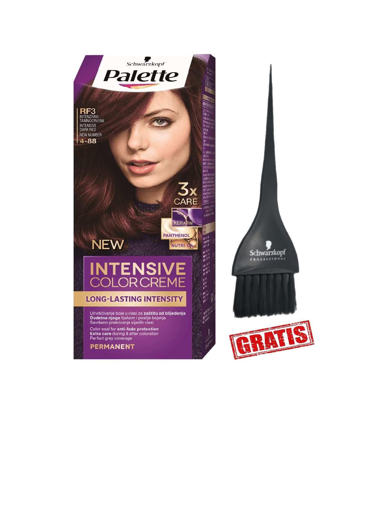 SCHWARZKOPF PALETTE ICC Boja za kosu RF3 Intenzivno tamno crvena + besplatna četkica