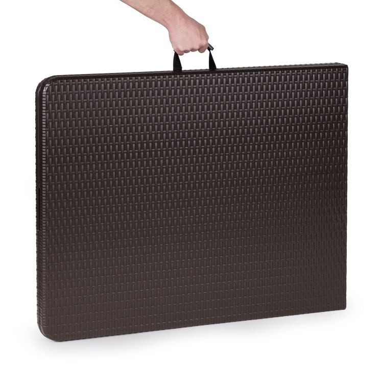 ModernHome Sklopivi sto 180cm sa 2 klupe od ratana, braon