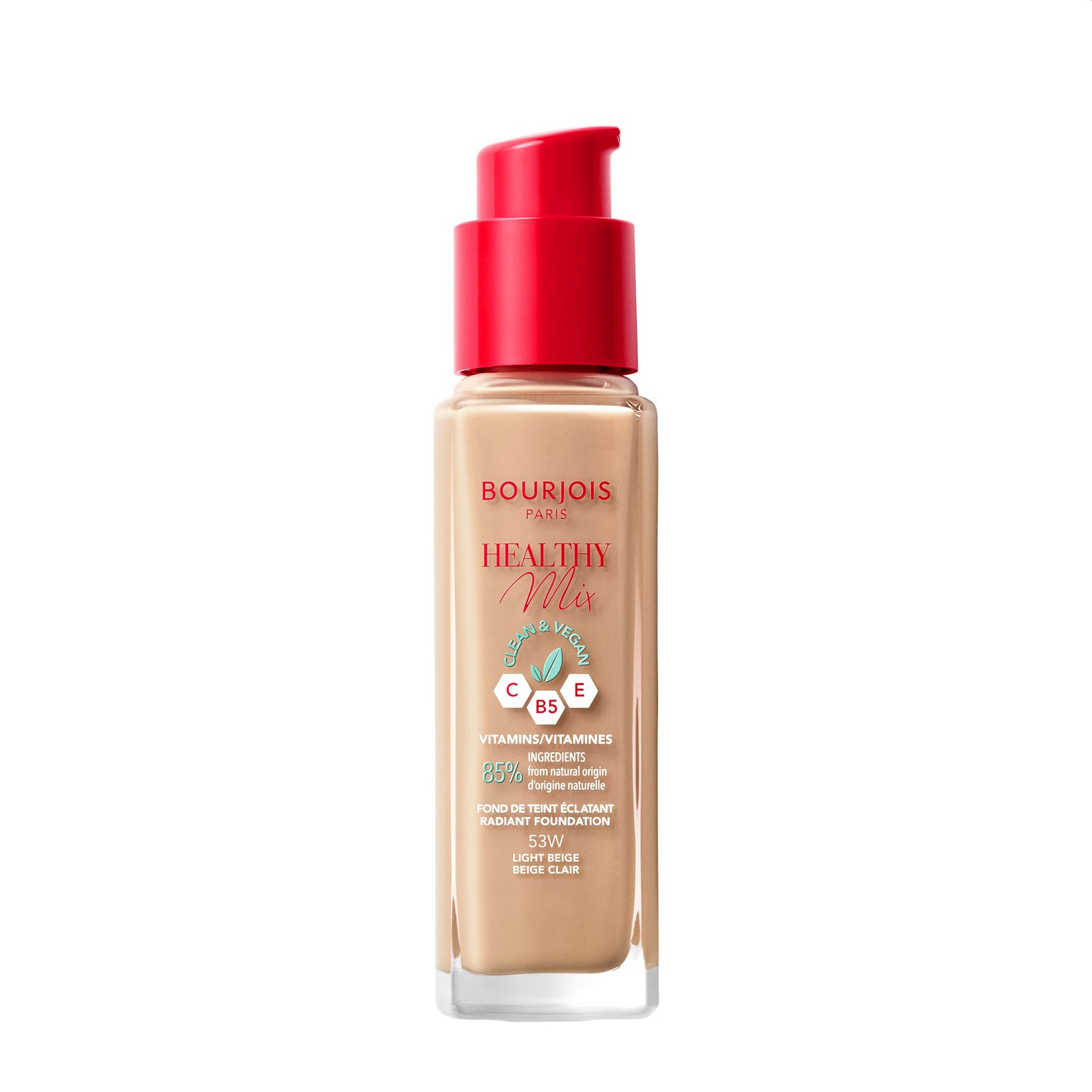 BOURJOIS puder za lice Healthy Mix Foundation Vegan 53 Svijetlo bež