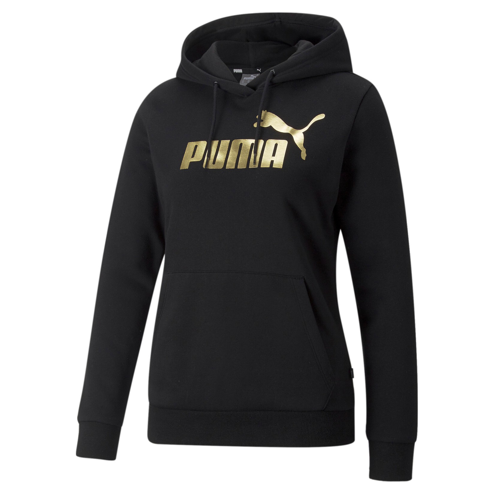 PUMA Ženska dukserica ESS+ Metallic Logo Hoodie FL, 849958-01, Crna