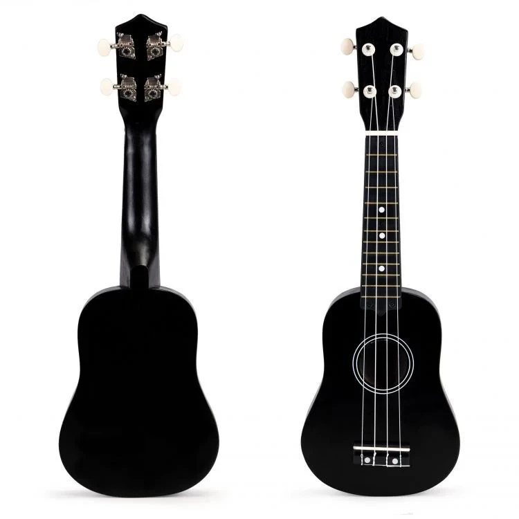 ECO TOYS Ukulele gitara za djecu sa 4 žice, crna