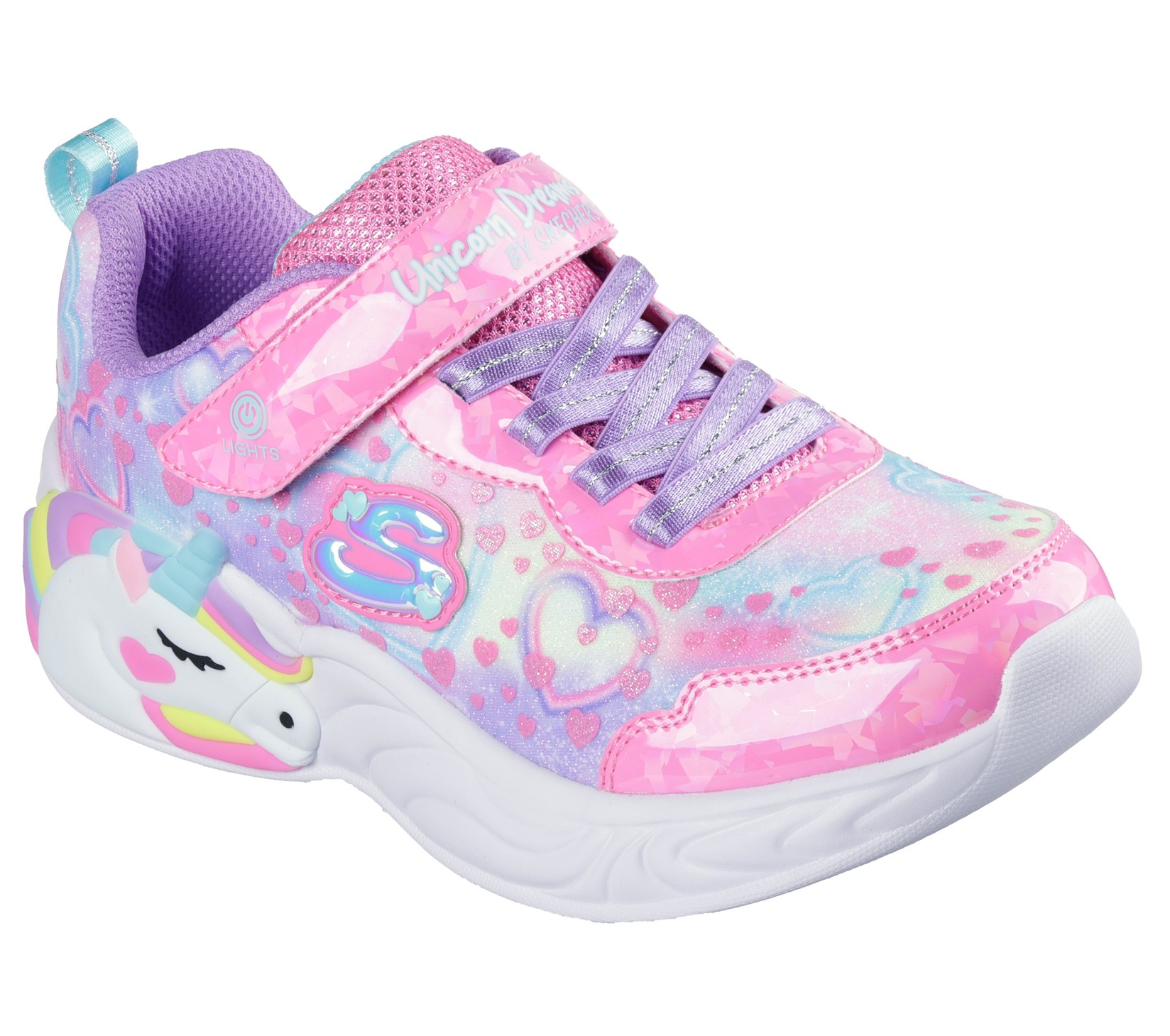 Skechers djevojačke patike S Lights-Unicorn Dreams-Hear, 303063L-PKMT, roze