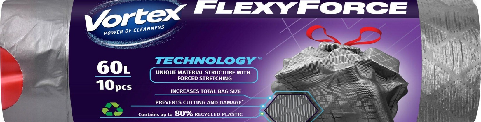 Vortex kese za smeće sa vezicama Flexy LDPE 64x69cm 60L / 10kom