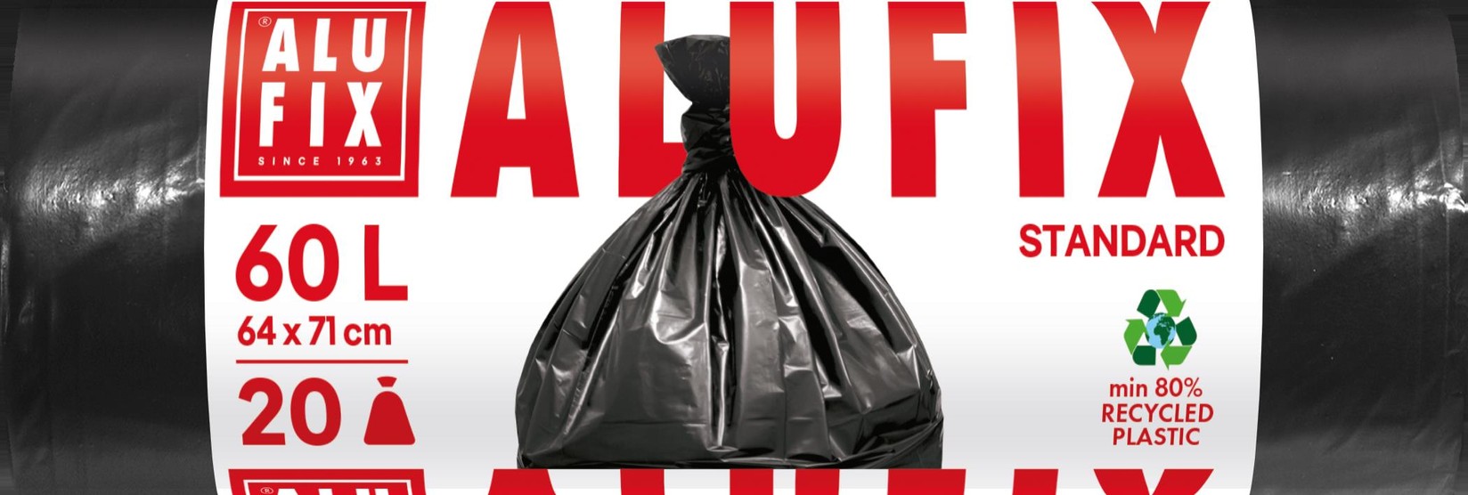 ALUFIX Vreće za smeće HDPE 64x71cm crne 60L/20kom (28kom/karton)