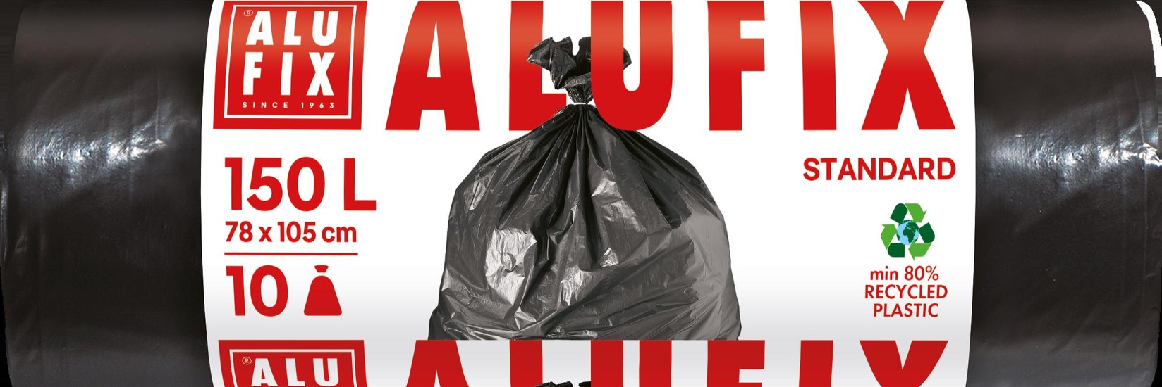ALUFIX Vreće za smeće LDPE 78x105cm crne 150L/10kom (15kom/karton)