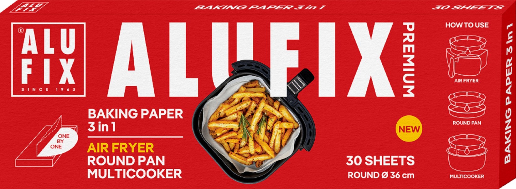 ALUFIX Premium 3u1 AirFryer papir za pečenje 30 listova O 36