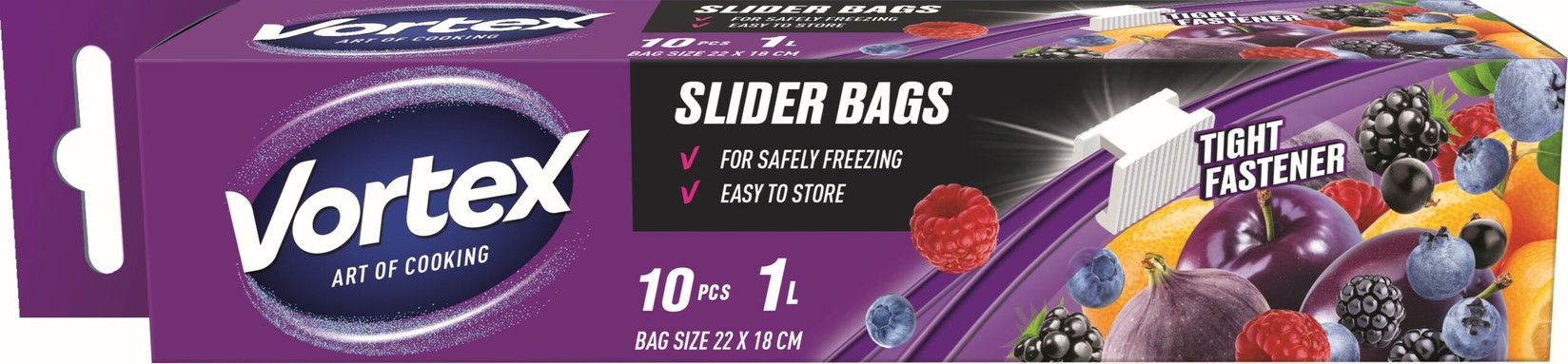 Vortex kese za zamrzivač-skladištenje sa slajderom 1L / 10kom