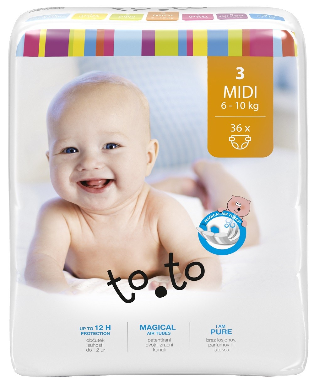 TOTO baby pelene MIDI 6-10kg 36kom
