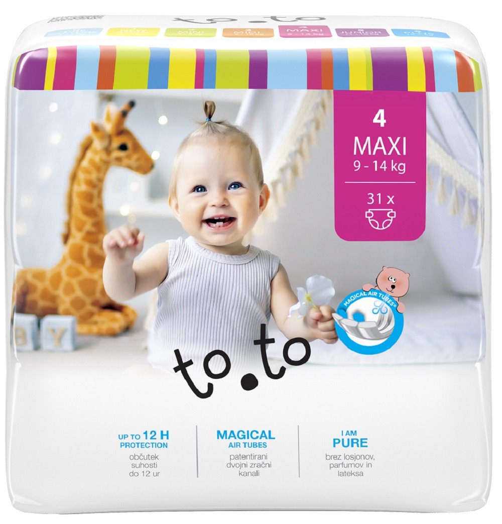 TOTO baby pelene MAXI 9-14kg 31kom