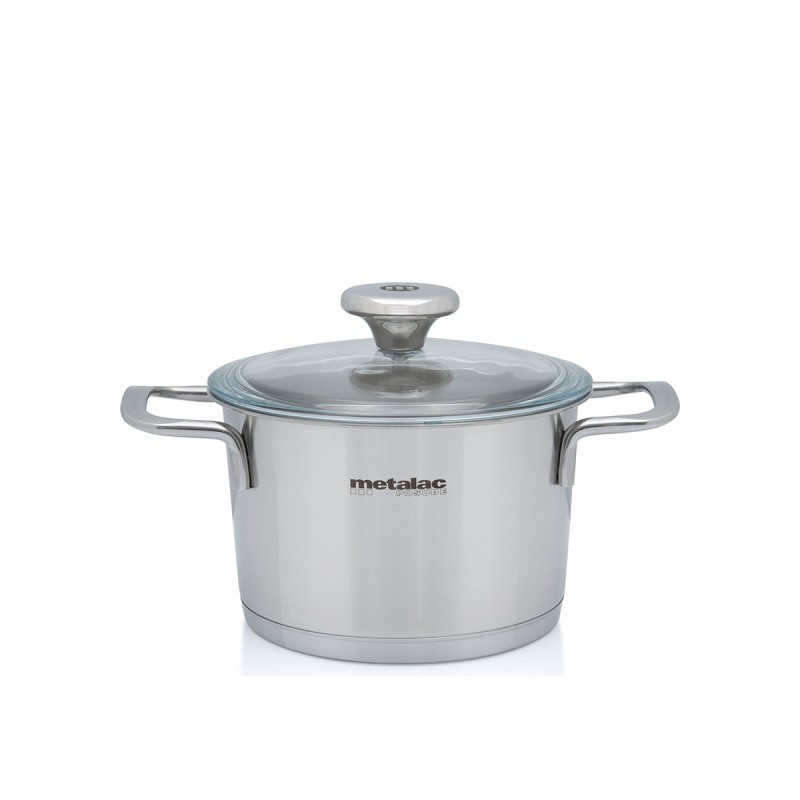 METALAC Duboki lonac od nehrđajućeg čelika Santino 16cm/1.9l sa staklenim poklopcem