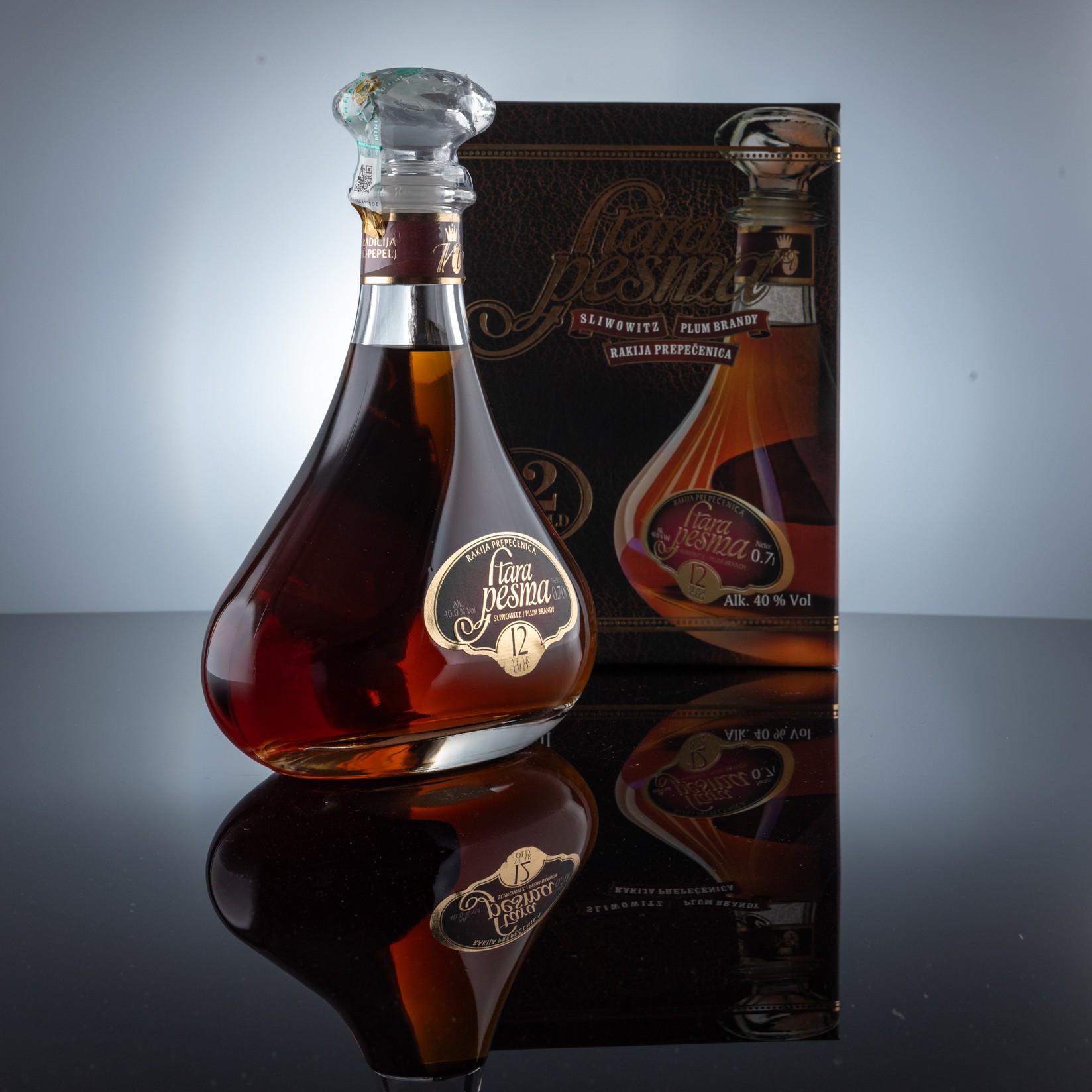 Stara pesma šljivovica, 12 godina, sa kutijom, 700 ml, 40% vol.