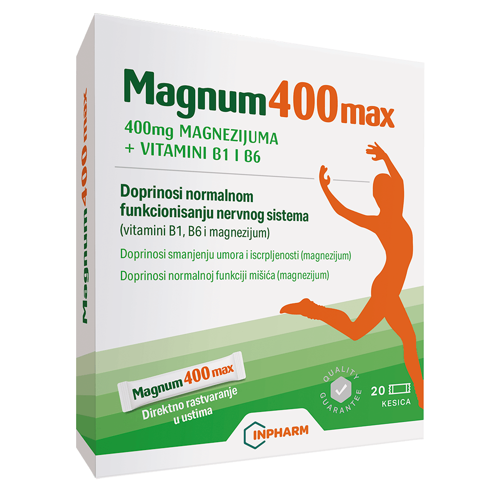 Inpharm Magnum 400 Max magnezijum, 20 vrećica