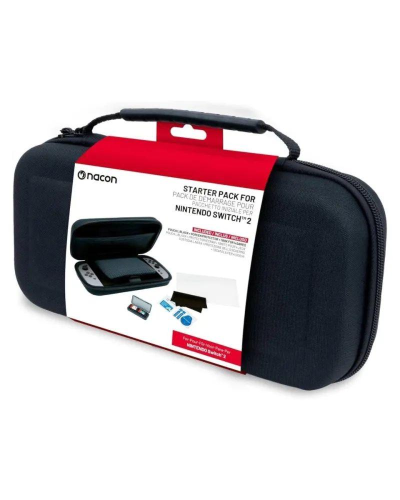 Nacon Switch 2 Starter Pack Black - (Pouch, Screen Protector, Box For 4 Games)
