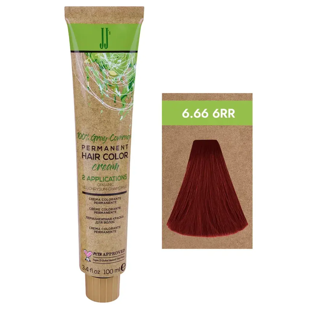 JJ's Farba za kosu Gray Coverage 6.66-6RR Intenzivna crvena tamnoplava, 100ml