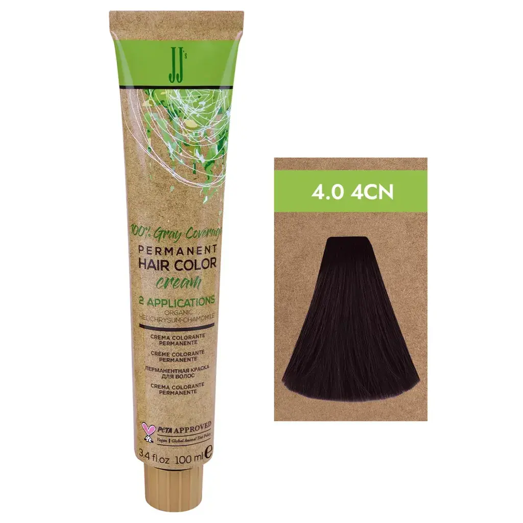 JJ's Farba za kosu Gray Coverage  4.0-4CN Prirodna hladna srednjebraon, 100ml