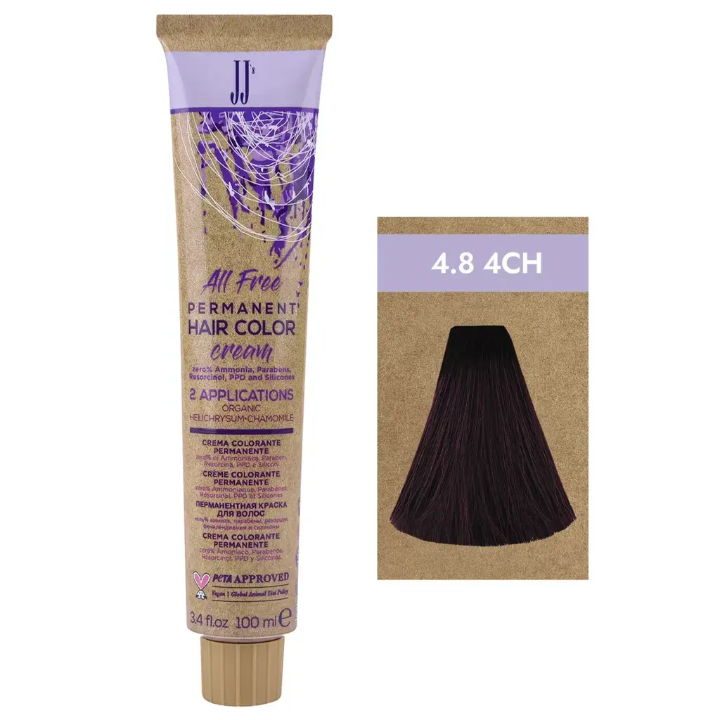 JJ's Farba za kosu All Free4.8-4CH Čokoladna srednjebraon, 100ml