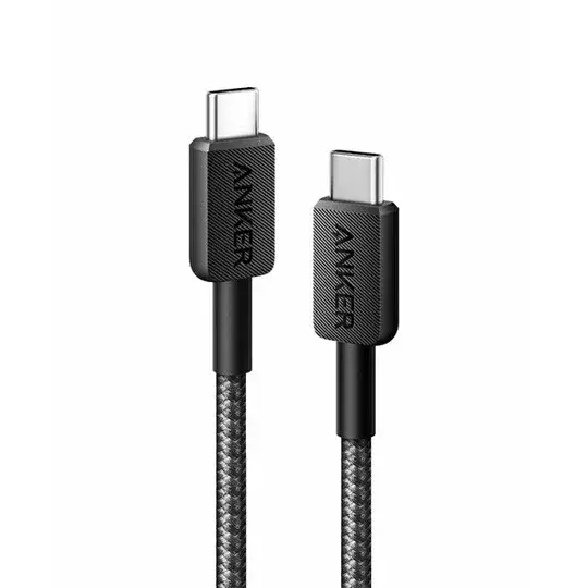 Anker kabel 322 USB-C na USB-C, 90 cm, pleteni, crni