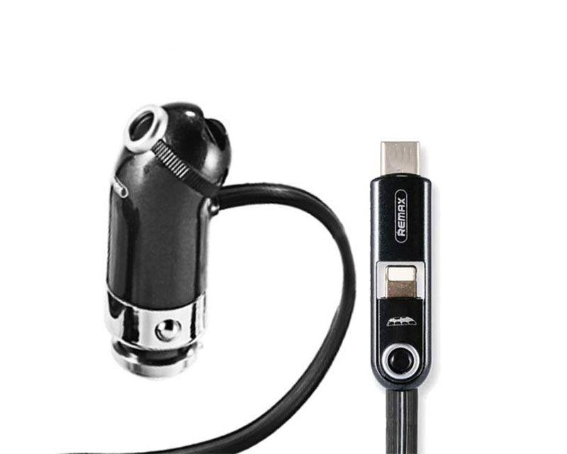 Remax Auto punjač RC-C211 2.4A za iPhone & USB tip C, Crni
