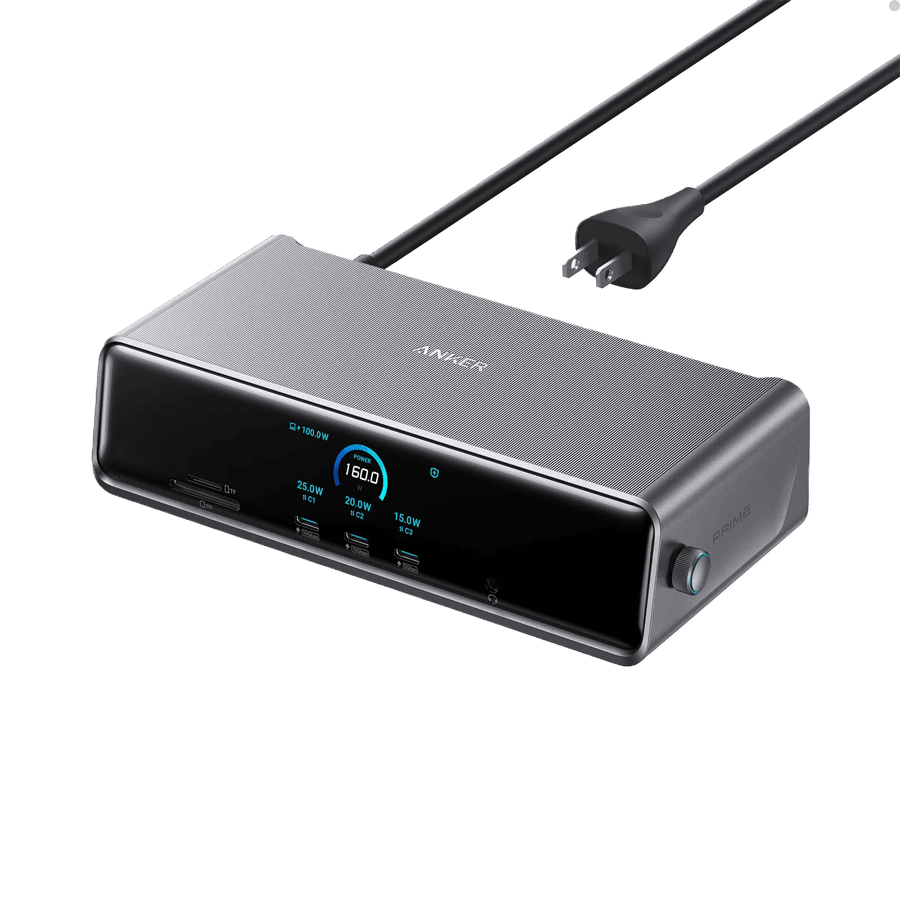 Anker Docking station Prime, 14u1, DisplayLink, Sivi