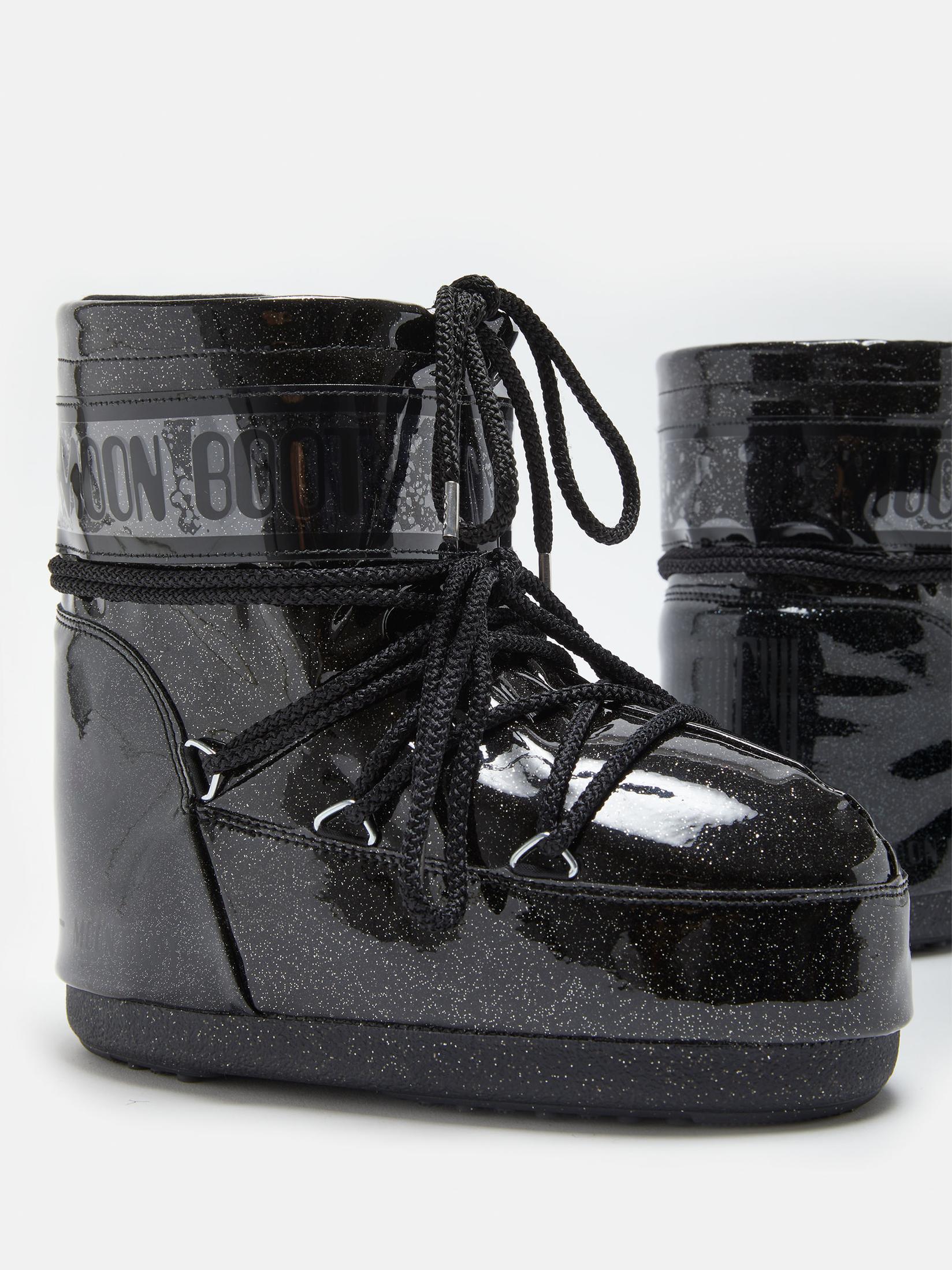 Moon Boot Icon Low Glitter čizme ženske, Crna