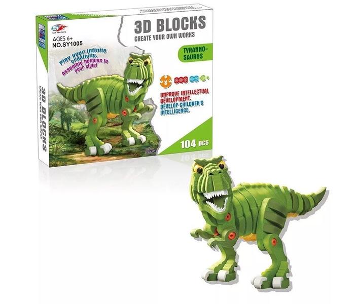LisaIgračka 3D kockce-dinosaurus od 104 dijela,Zelena