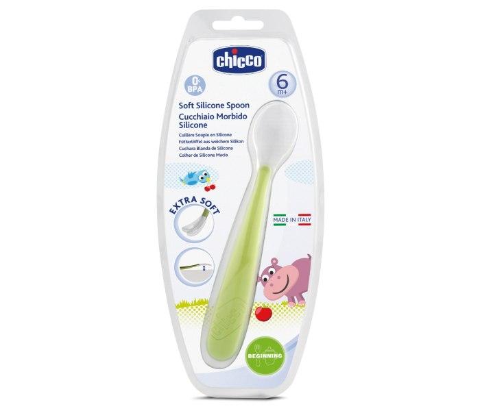 CHICCO Silikonska kašika plava 6m+ 2