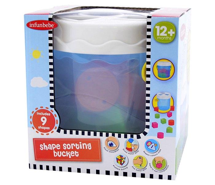 INFUNBEBE Igračka za bebe Kanta sa kockicama plava