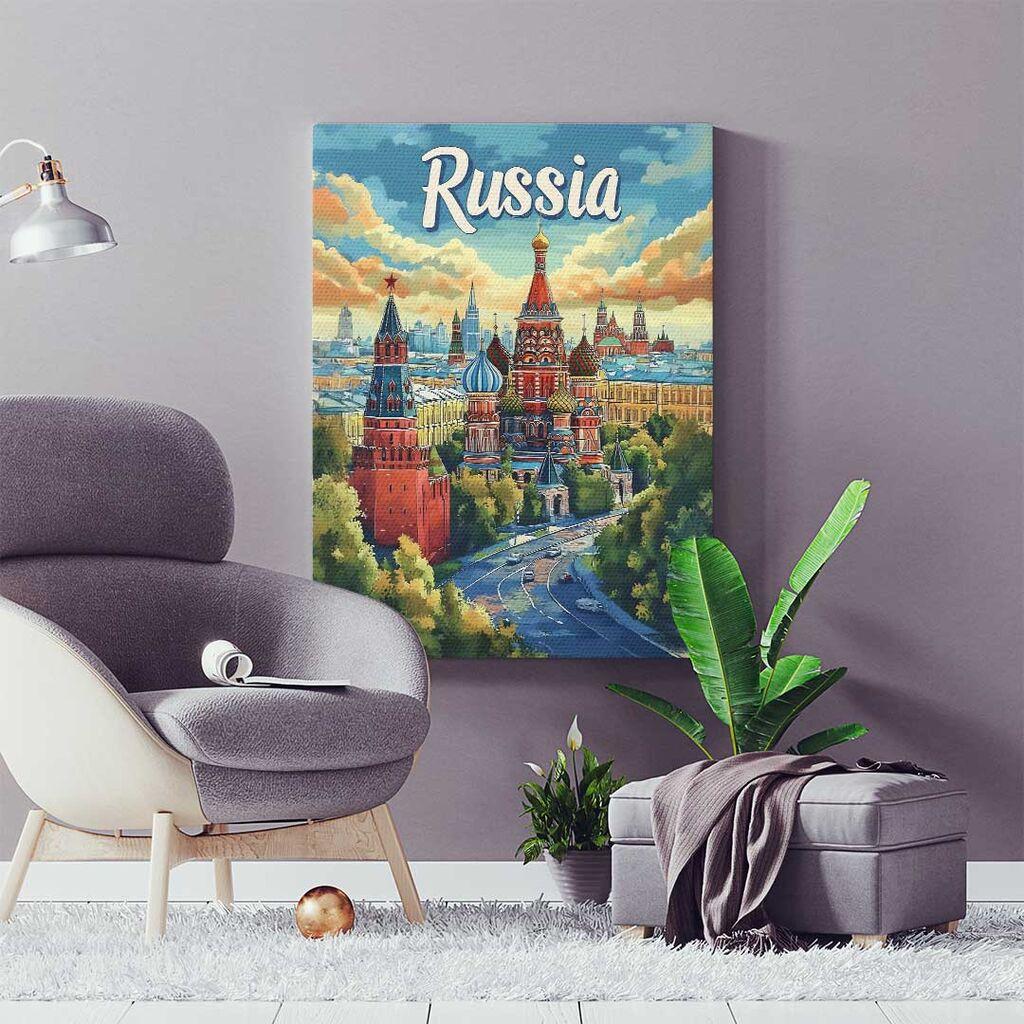 Rusija Platno – Katedrala Svetog Vasilija i Horizont Moskve