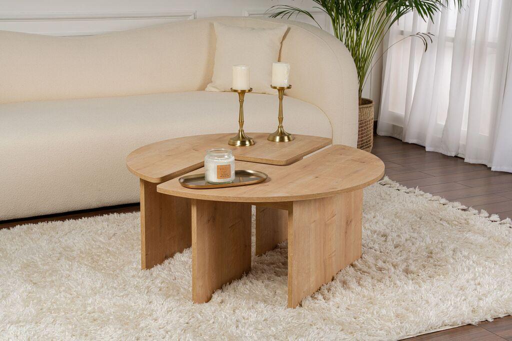 Nordure Klub sto Moira, O90x41cm, Smeđa