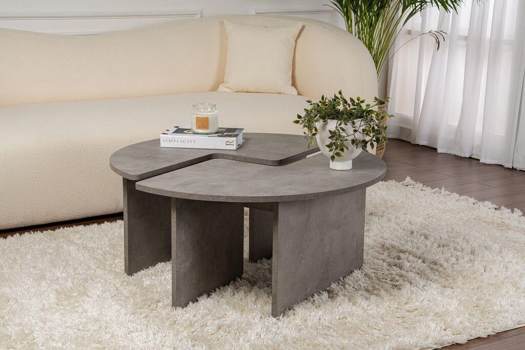 Nordure Klub sto Moira, O90x41cm, Siva