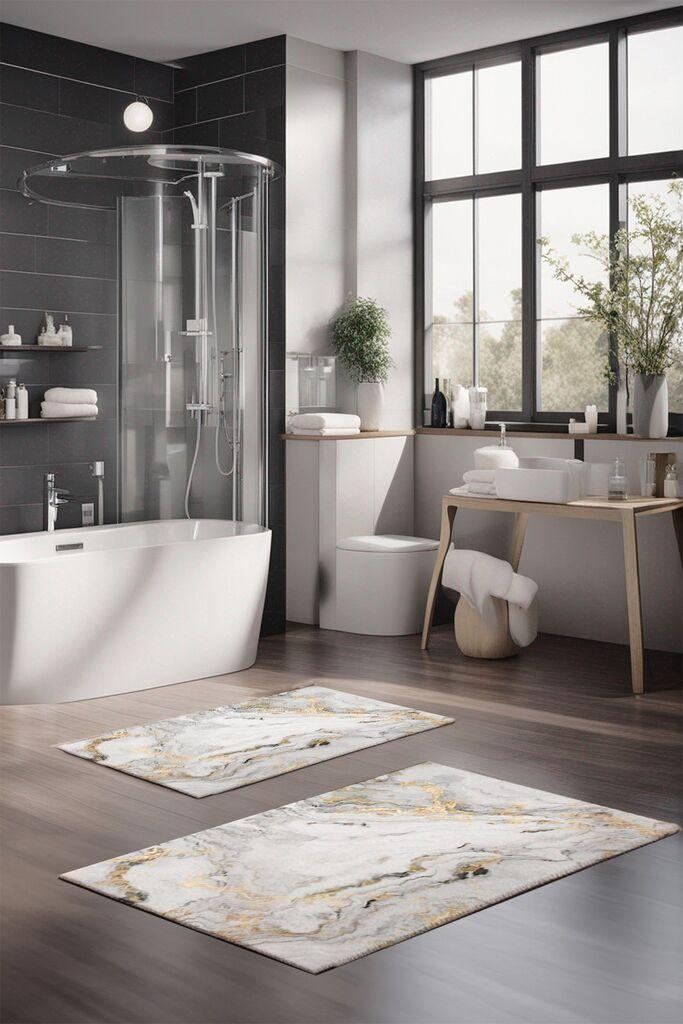 L'essentiel Maison Set tepiha za kupatilo CT-5066, 2 komada, svijetlosiva