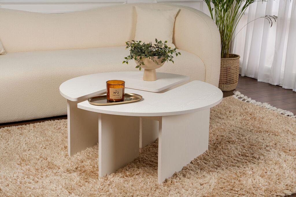Nordure Klub sto Moira, O90x41cm, Bijela