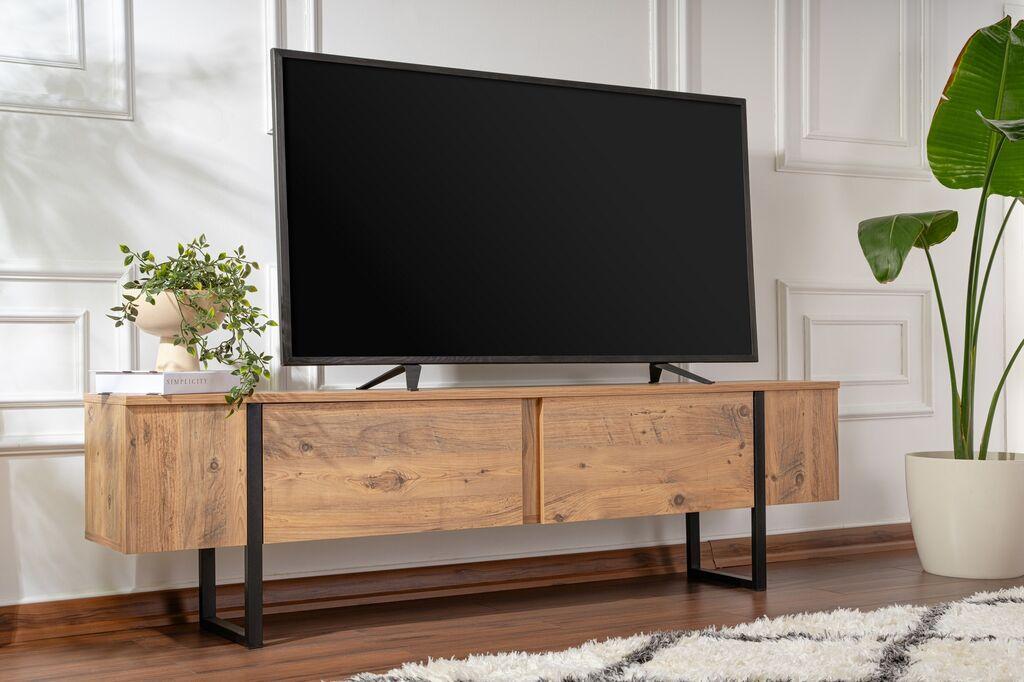 Nordure TV komoda Serenity, 180x50x29,5 cm, smeđe-crna
