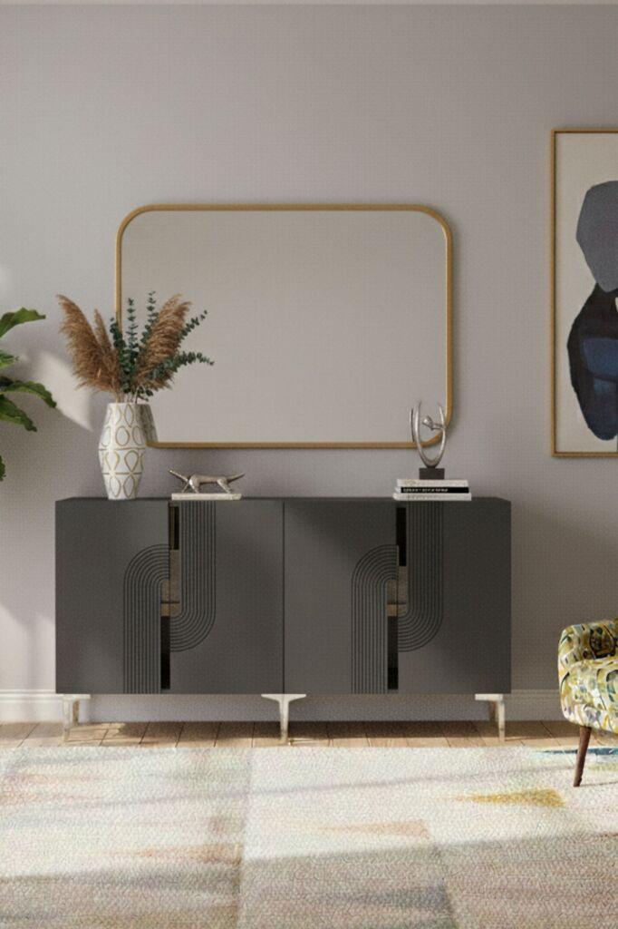 Hanah Home Komoda Meyra 150, Antracit-siva