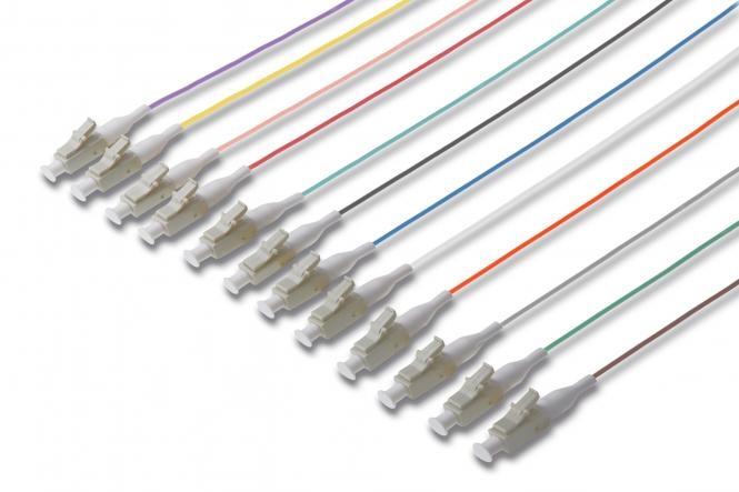 Digitus Kabl pigtail set, 12 pcs., LC, MM OM2 50/125 µ loose buffer, color code DIN IEC 304, 2m