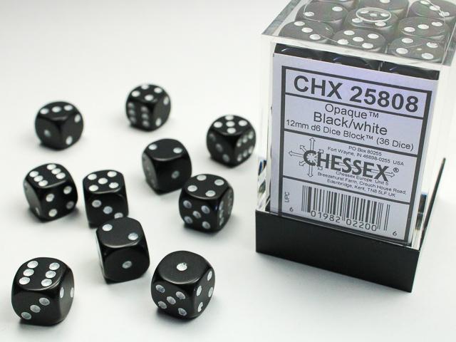 Chessex Kockice (36) 12mm, Crna