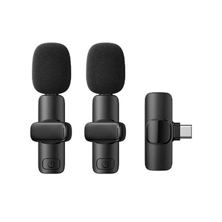 Remax Mikrofon K10 bežični Mini Clip Mic/Live Stream Recording Video USB Type-C port, Crna