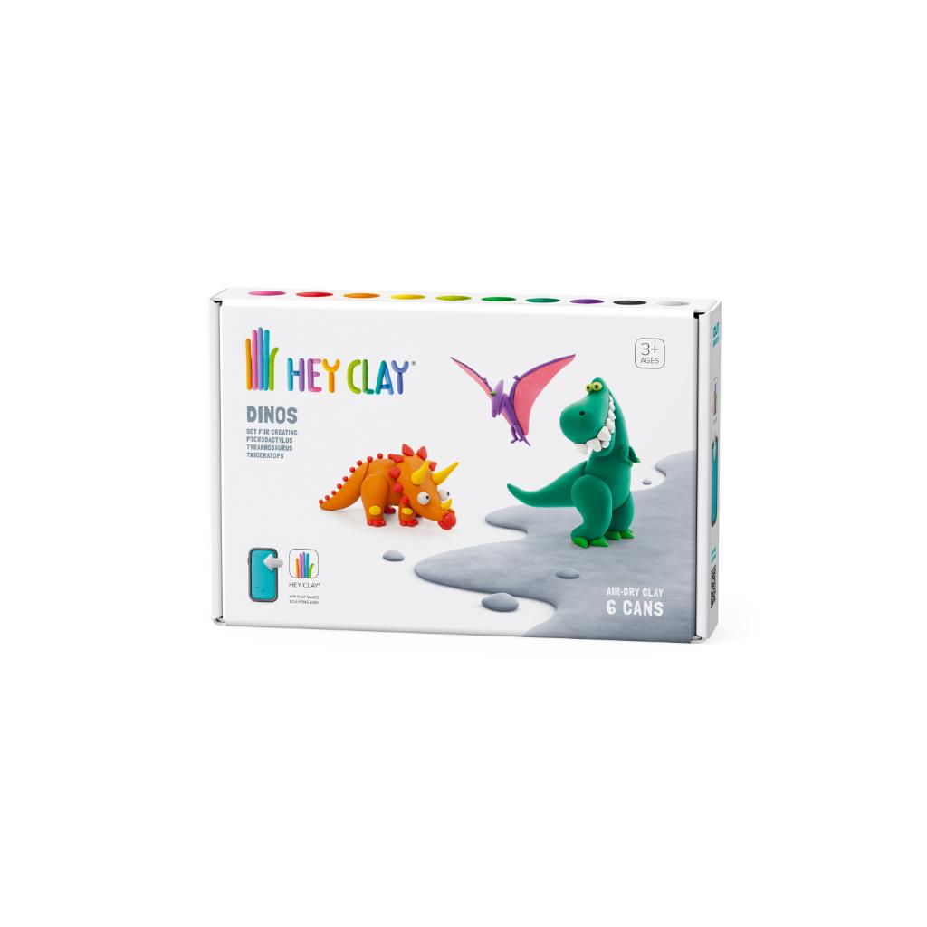 HEJ CLAY Dinosaurusi Pterodaktili, Triceratops, Tiranosaurus Glina