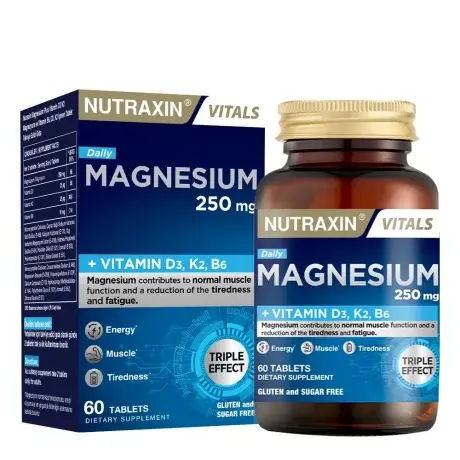 Nutraxin Magnezijum + D3,K2,B6, 250 mg, 60 tableta