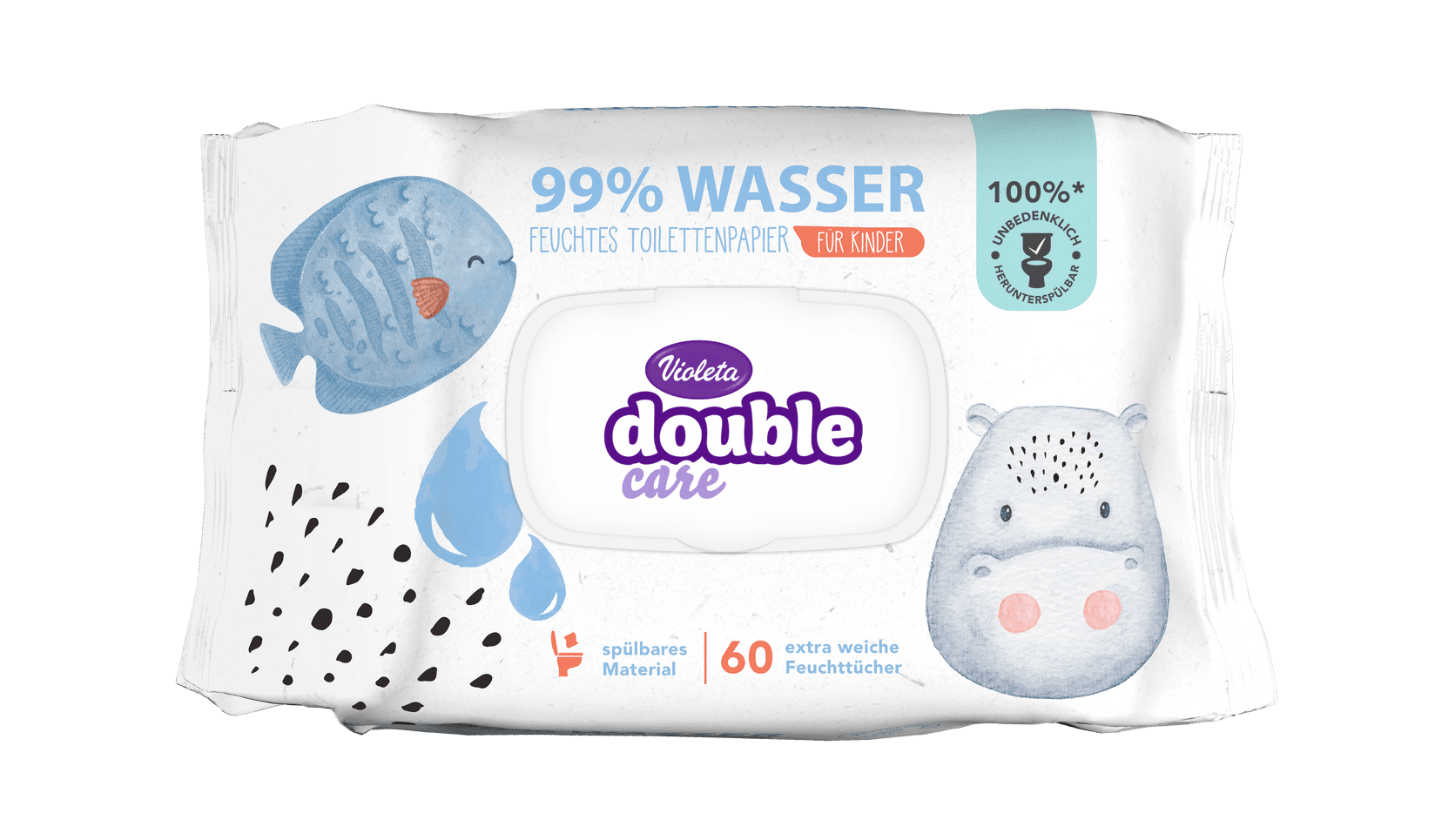 Violeta Kids vlažni toaletni papir DC, sa 99% vode, 60 komada