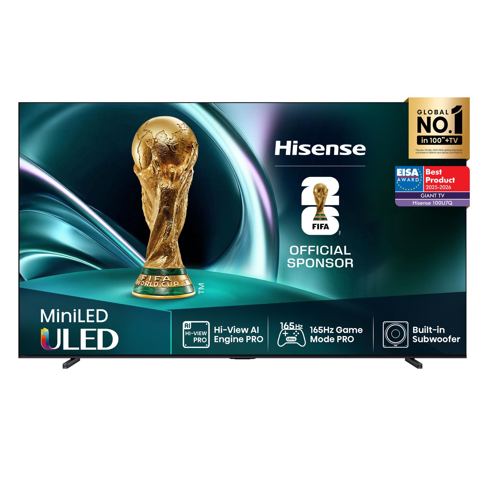 Hisense TV 100U7Q, 100", ULED, Mini LED, 4K, UHD, Pametni TV
